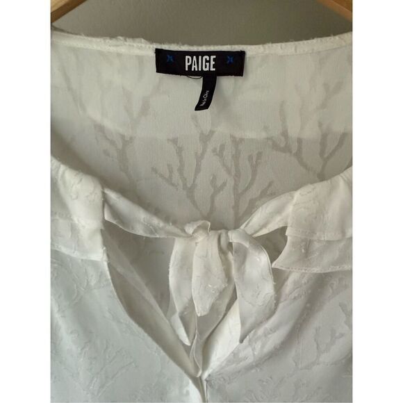 PAIGE Silk Blend Dionna Ruffled Button-Front Blouse - Picture 9 of 10